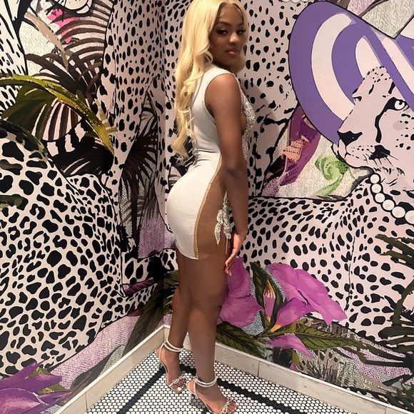 Birthday blingy dress Fits small and short but stretchy. - Picture 3 of 3